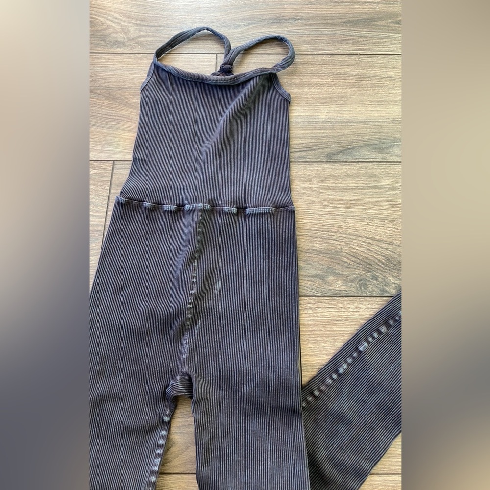 Free People Happiness Runs Square Neck Onesie - Vintage Black - M/L - IR